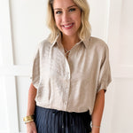 Balloon Sleeve Top- Champagne