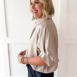 Balloon Sleeve Top- Champagne