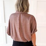 Balloon Sleeve Top- Mocha