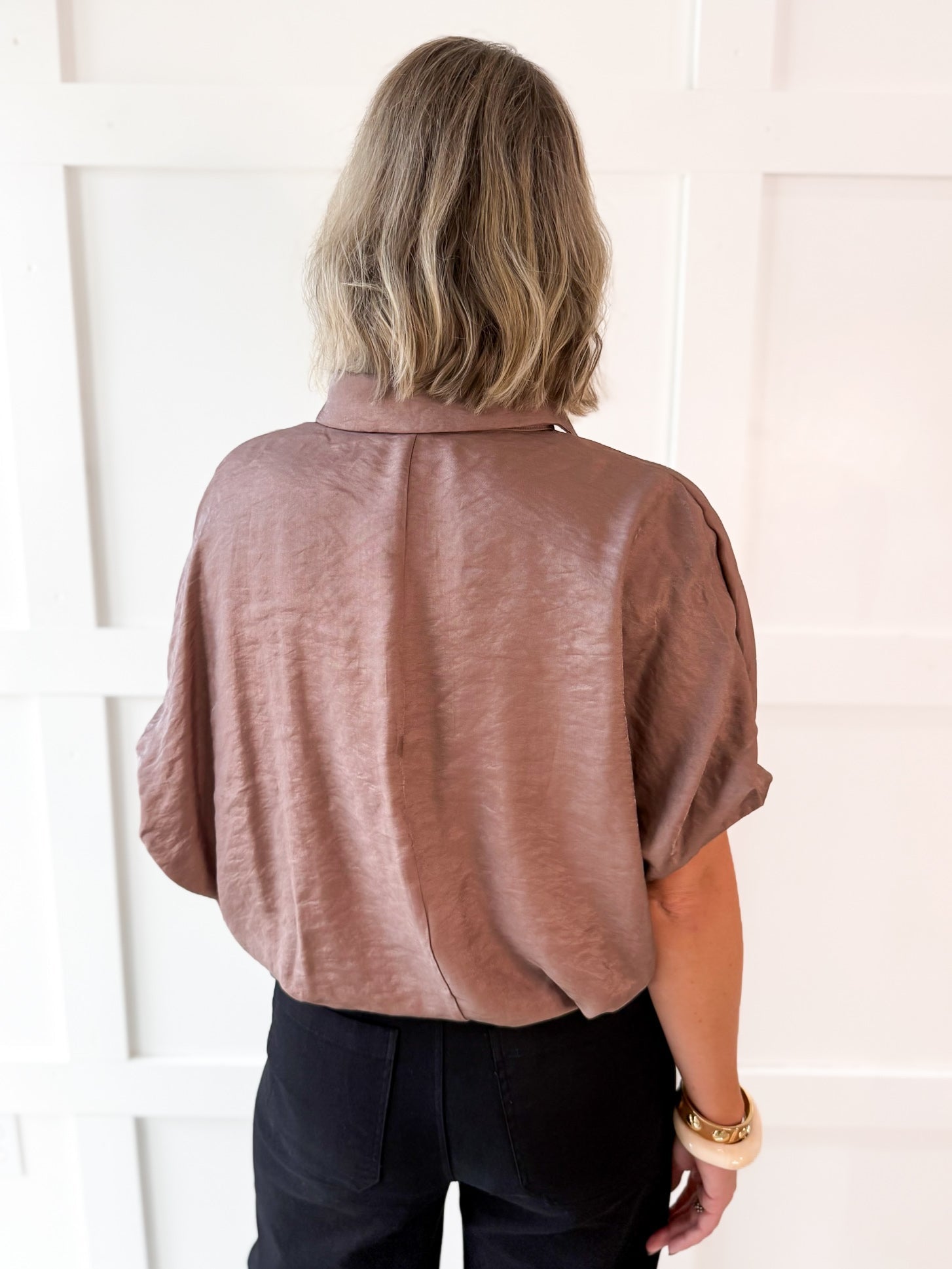 Balloon Sleeve Top- Mocha