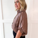 Balloon Sleeve Top- Mocha