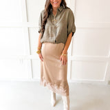 Balloon Sleeve Top- Olive