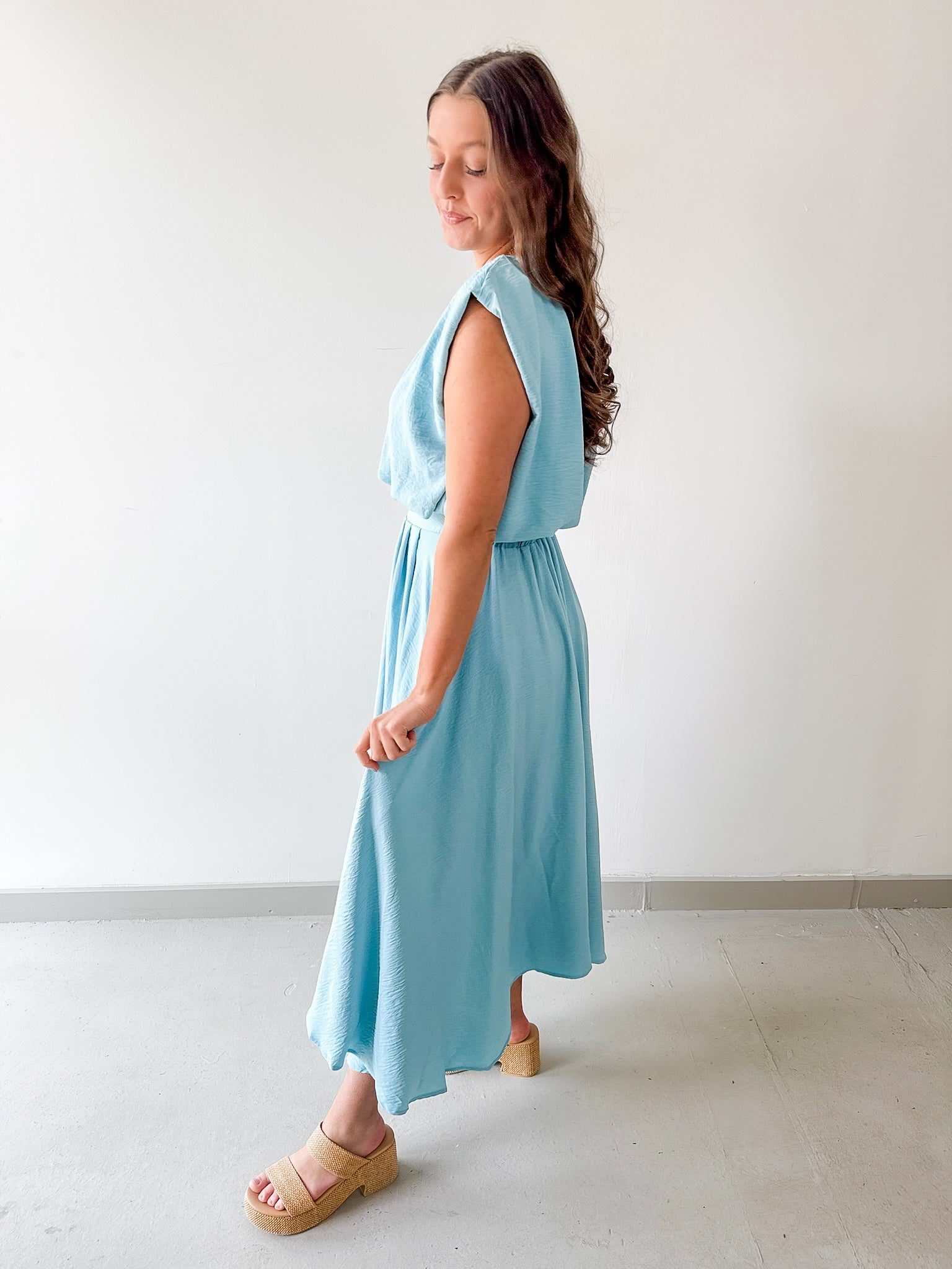 Balloon Top & Box Pleat Skirt Set