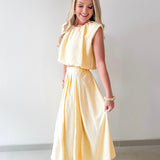 Balloon Top & Box Pleat Skirt Set
