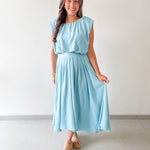 Balloon Top & Box Pleat Skirt Set
