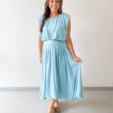 Balloon Top & Box Pleat Skirt Set