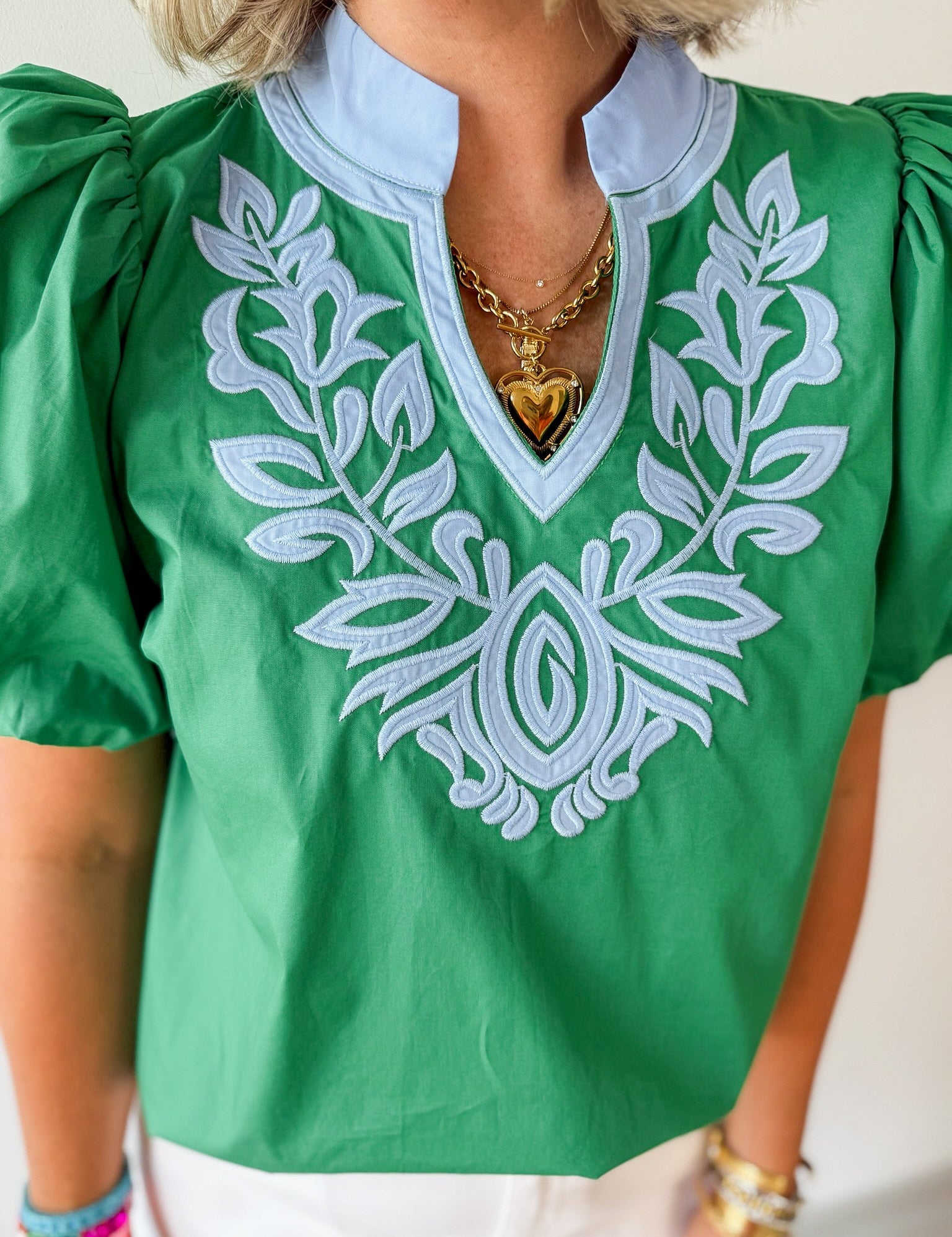 Baroque Applique Accent Top