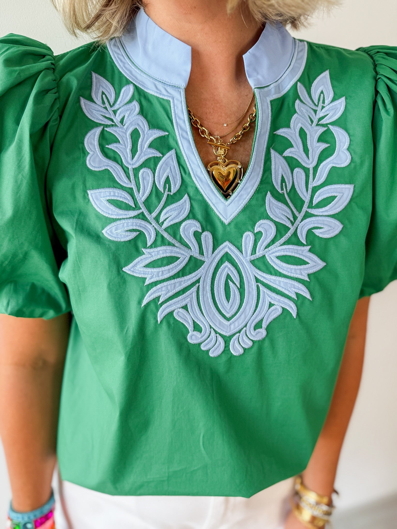 Baroque Applique Accent Top