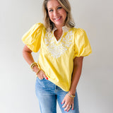 Baroque Applique Accent Top