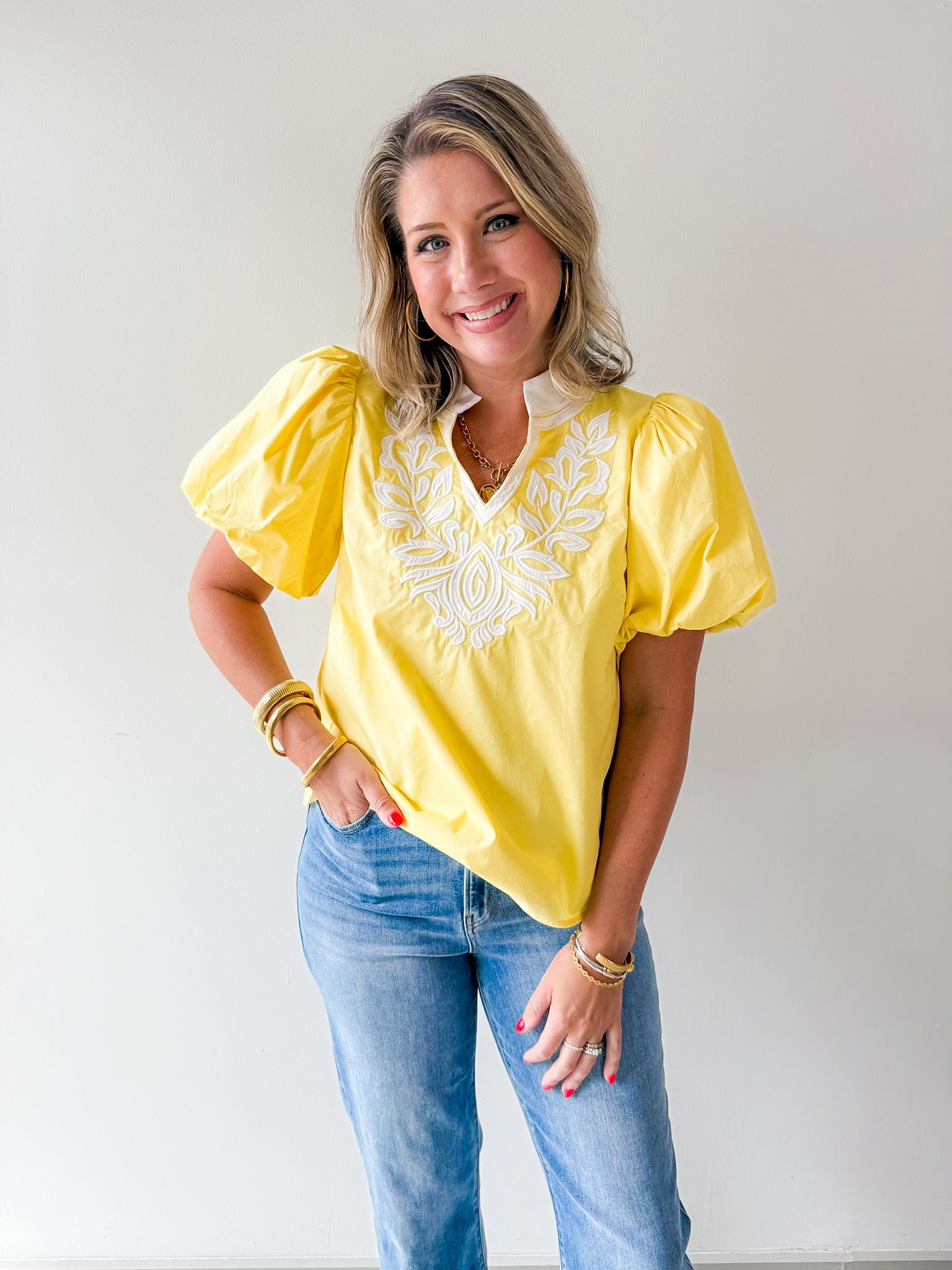 Baroque Applique Accent Top