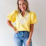 Baroque Applique Accent Top