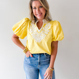 Baroque Applique Accent Top