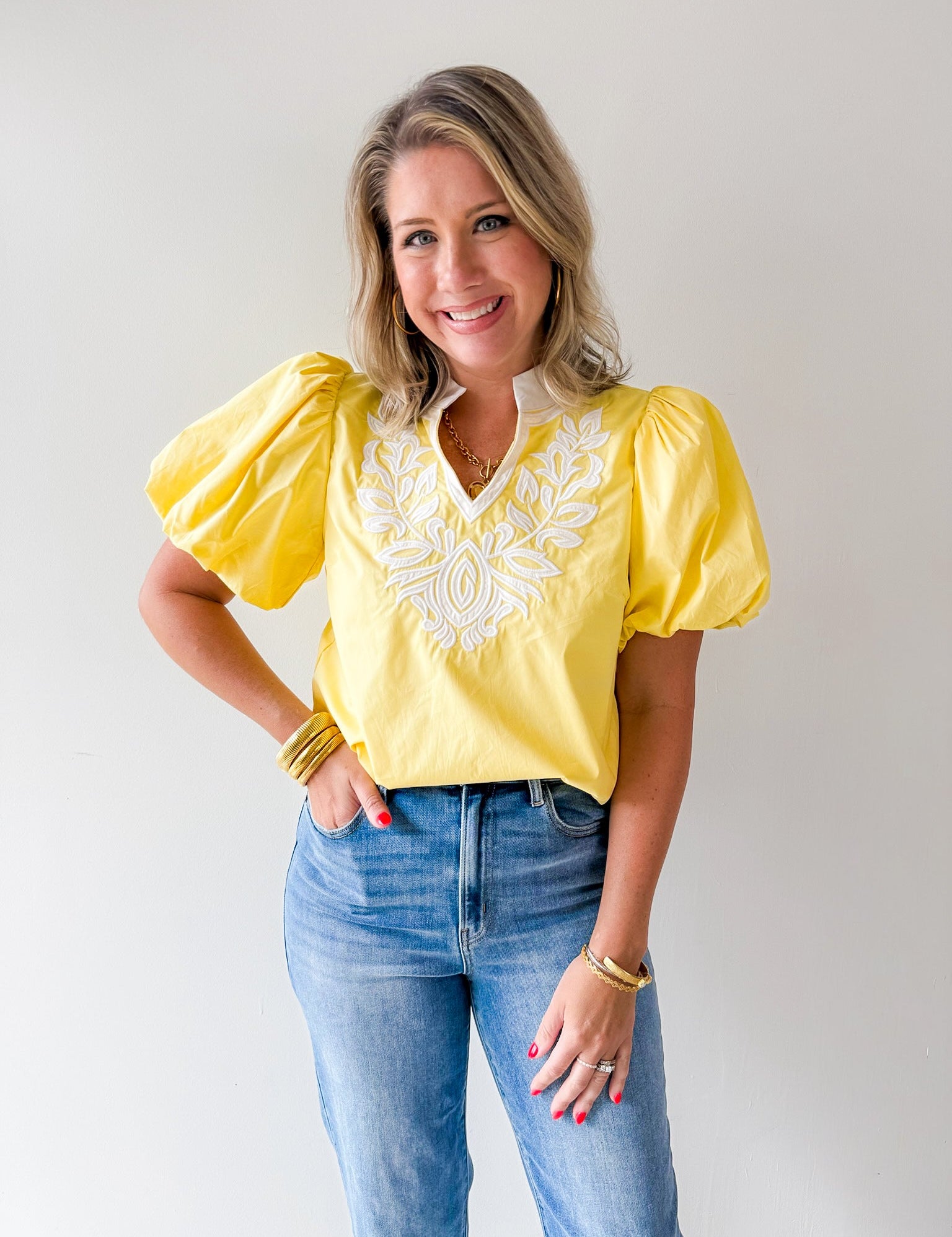 Baroque Applique Accent Top