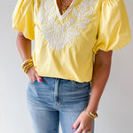 Baroque Applique Accent Top