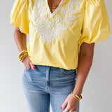 Baroque Applique Accent Top