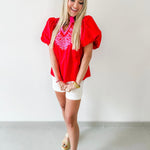 Baroque Applique Accent Top