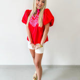 Baroque Applique Accent Top
