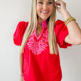 Baroque Applique Accent Top