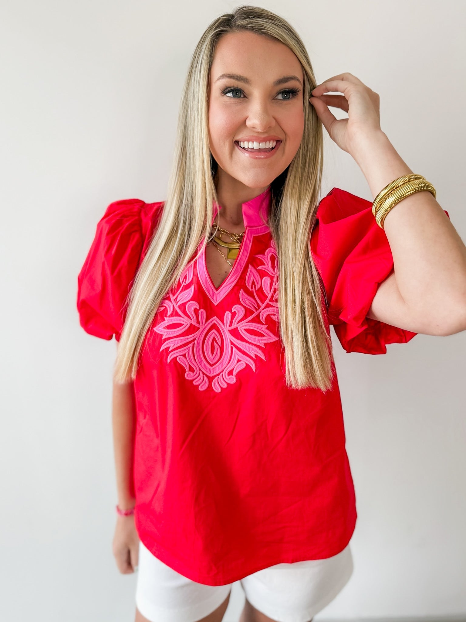 Baroque Applique Accent Top