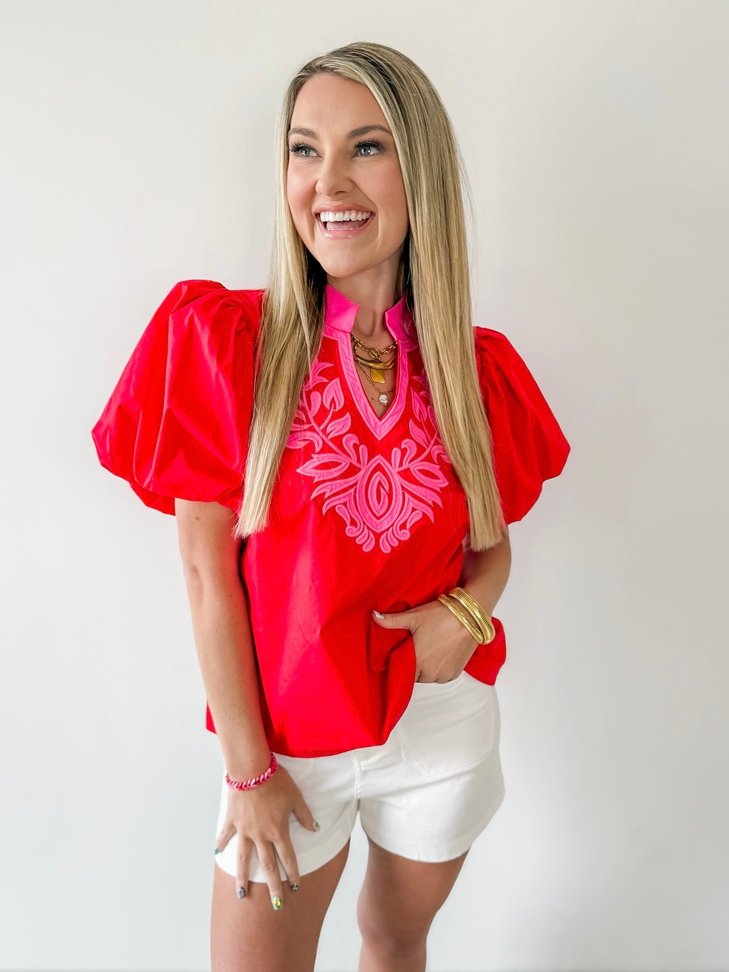 Baroque Applique Accent Top