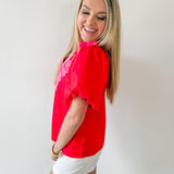 Baroque Applique Accent Top