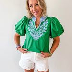 Baroque Applique Accent Top