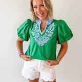 Baroque Applique Accent Top