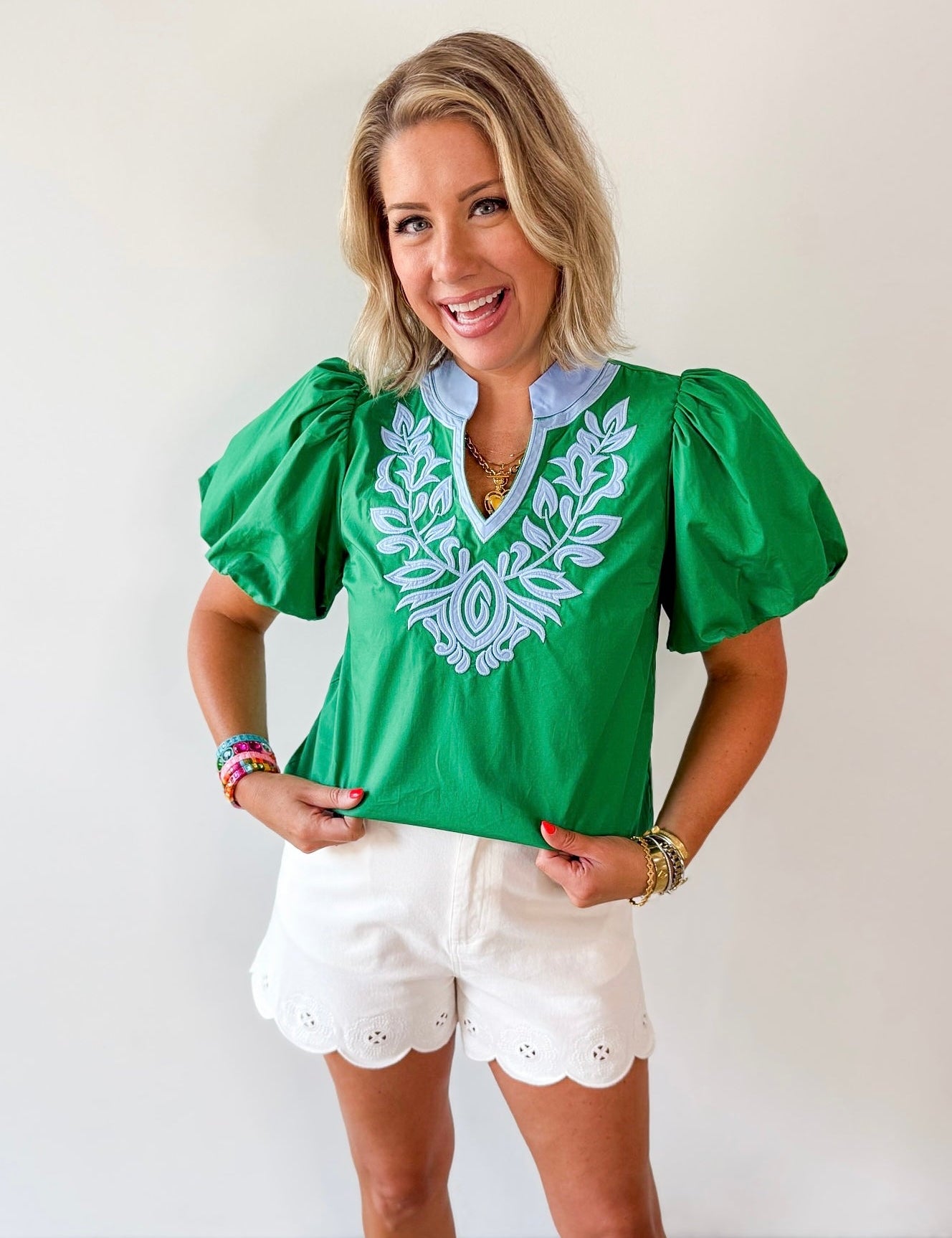 Baroque Applique Accent Top