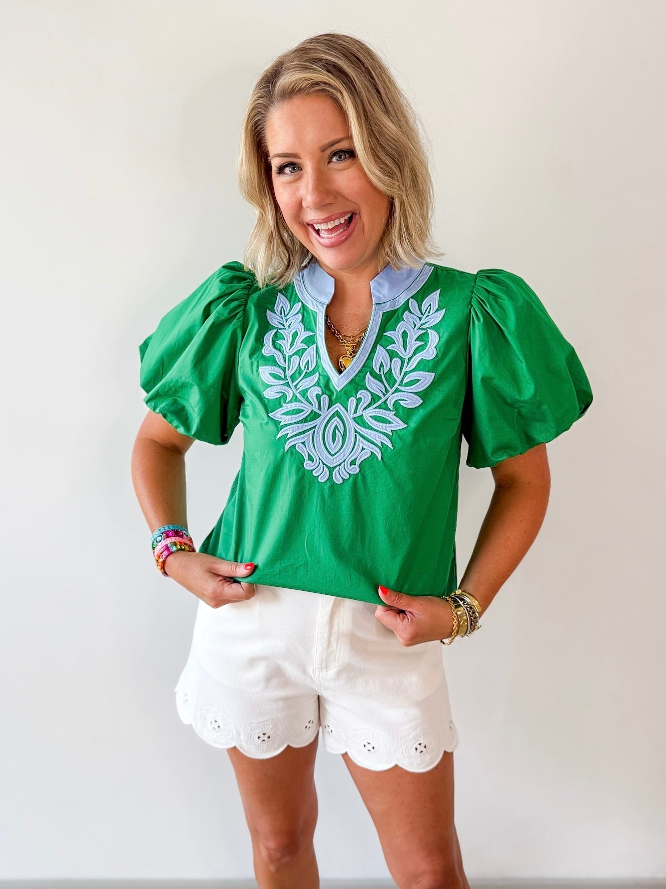 Baroque Applique Accent Top