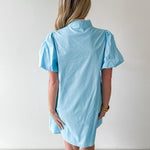 Baroque Applique Detail Shift Dress - Aqua