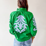 Baroque Applique Detail Top - Blue/Green