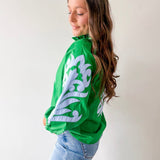 Baroque Applique Detail Top - Blue/Green