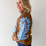 Baroque Applique Detail Top - Brown