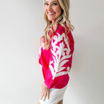 Baroque Applique Detail Top - Pink