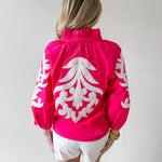 Baroque Applique Detail Top - Pink
