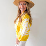 Baroque Applique Detail Top - Yellow