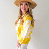 Baroque Applique Detail Top - Yellow