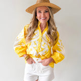 Baroque Applique Detail Top - Yellow