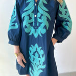 Baroque Floral Applique Dress