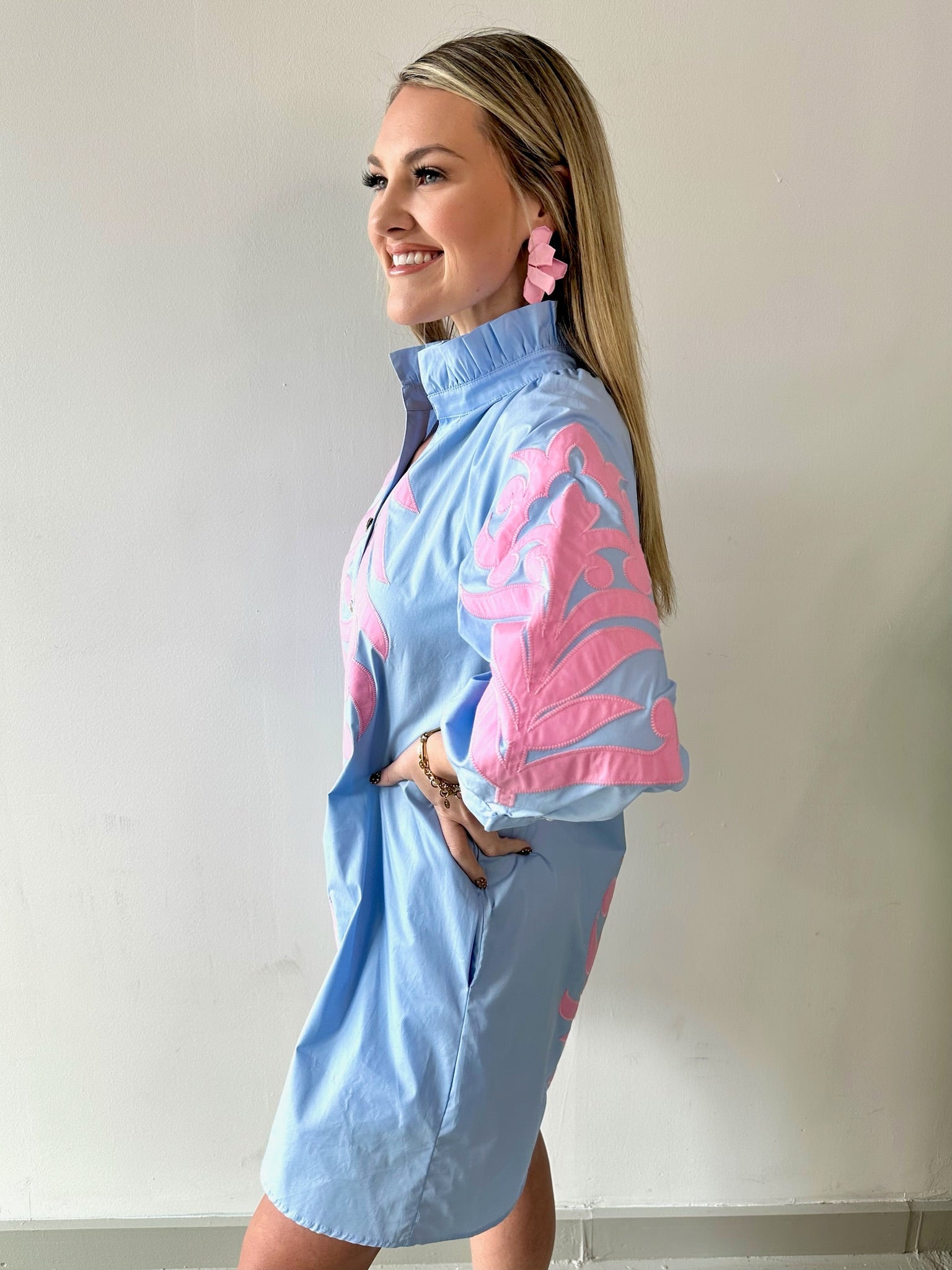 Baroque Floral Applique Dress