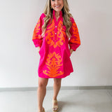 Baroque Floral Applique Dress