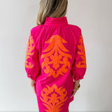 Baroque Floral Applique Dress