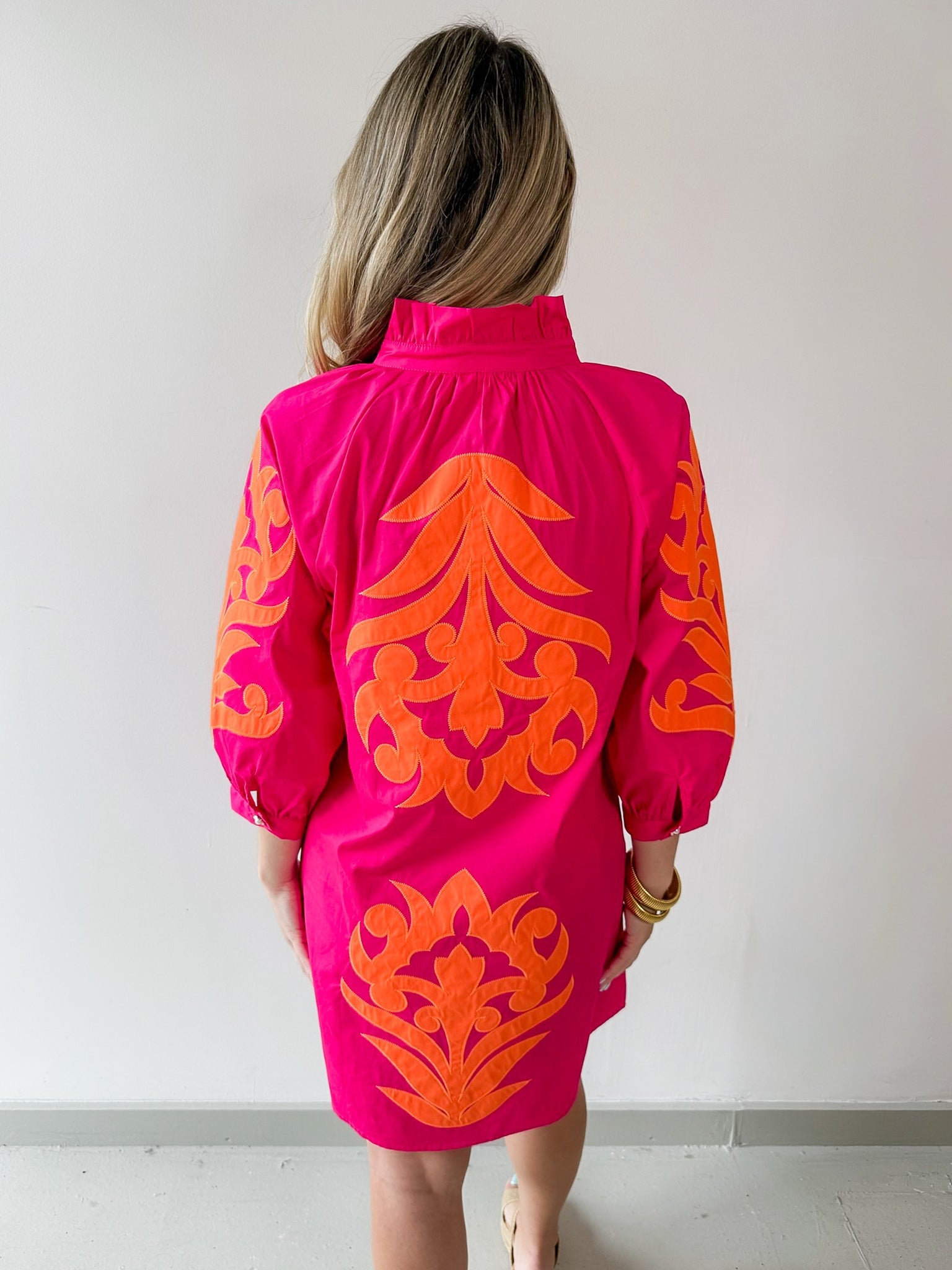 Baroque Floral Applique Dress