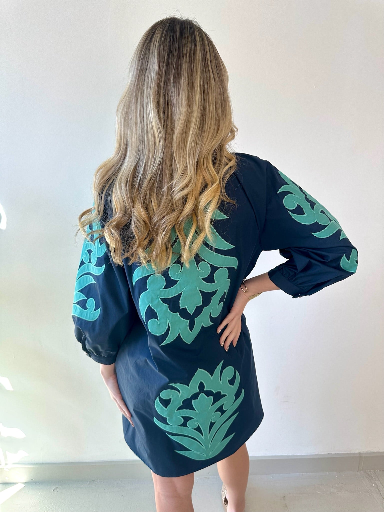 Baroque Floral Applique Dress