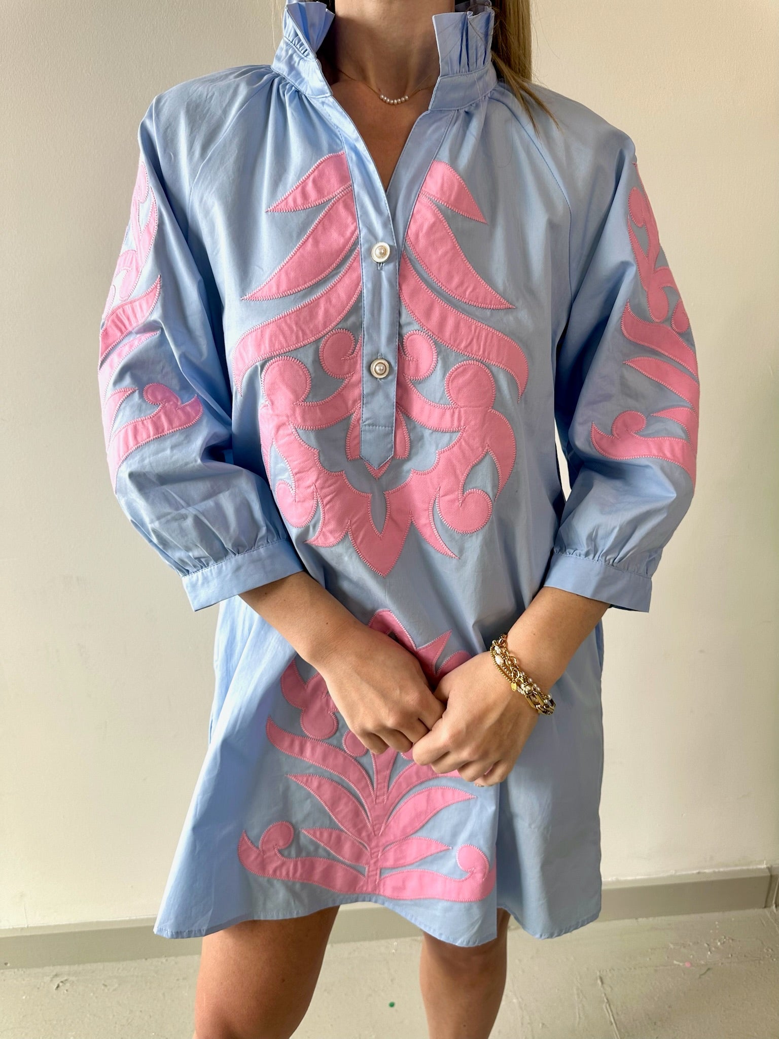 Baroque Floral Applique Dress