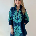 Baroque Floral Applique Dress