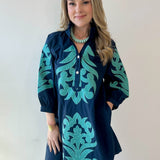 Baroque Floral Applique Dress