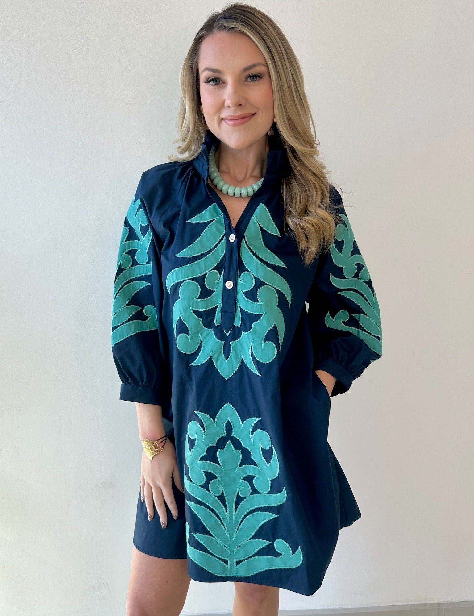 Baroque Floral Applique Dress