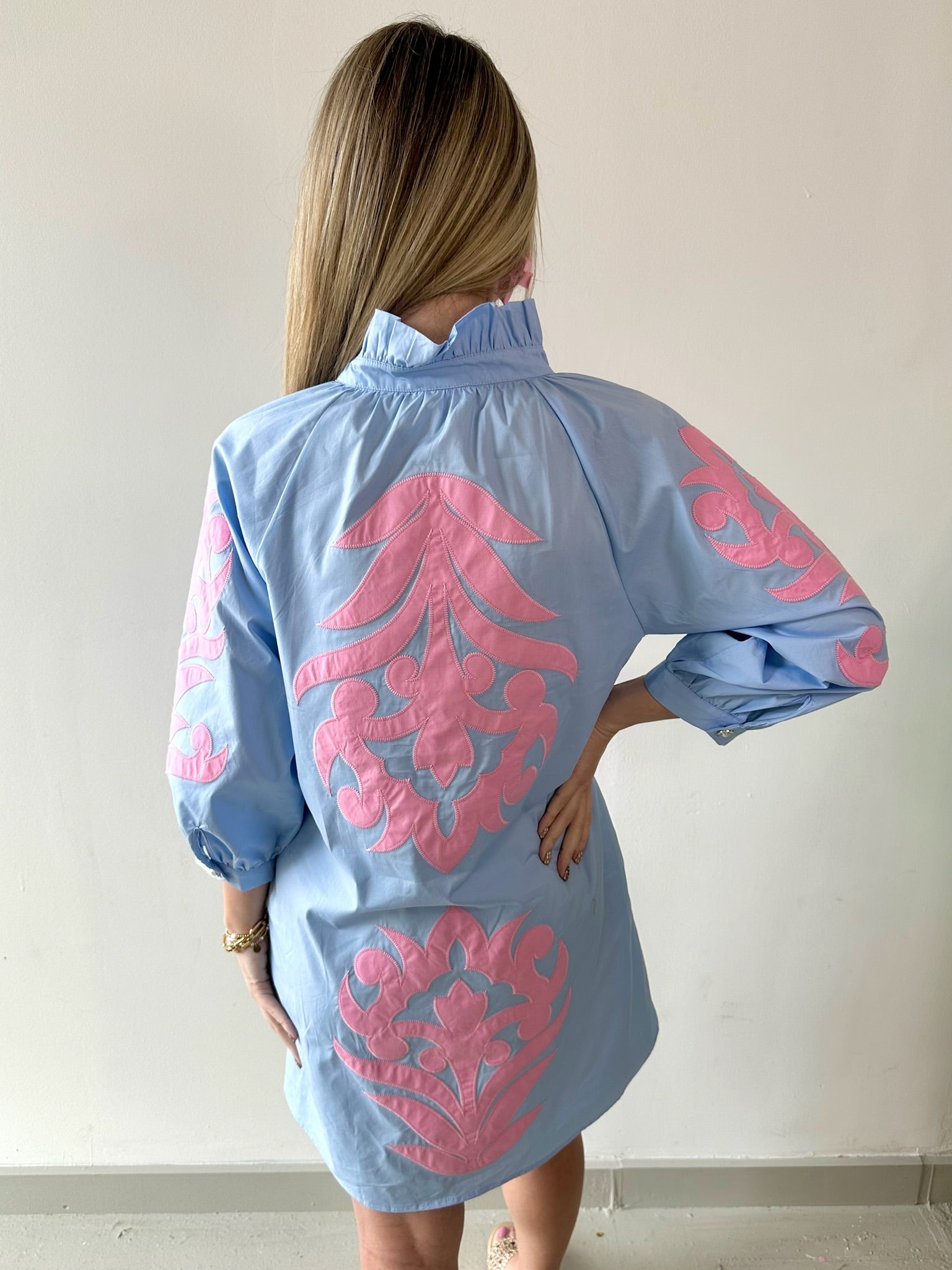 Baroque Floral Applique Dress