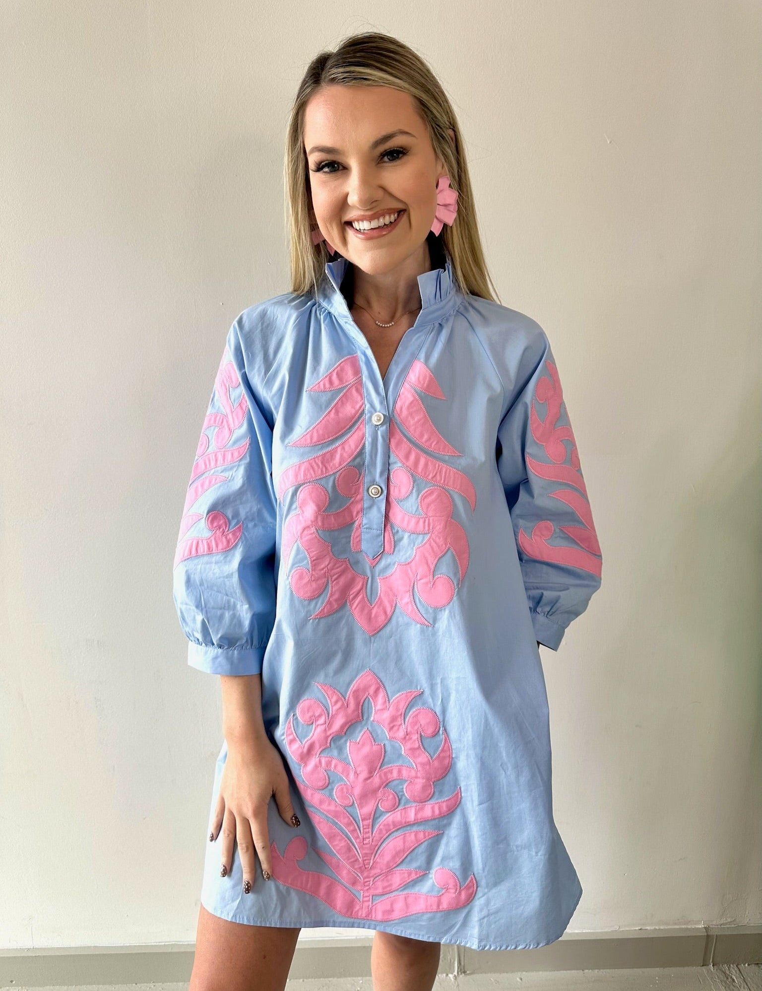 Baroque Floral Applique Dress